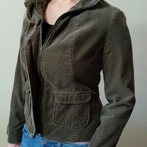 Olive green‎ corduroy women's blazer